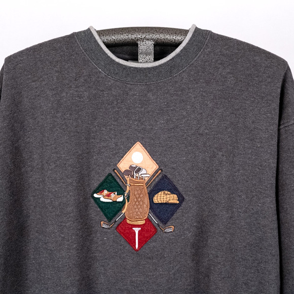 Vintage MCcc Sportswear Men's Golf Theme Sweatshirt XXL Preppy Resort Grandpa - Picture 4 of 6